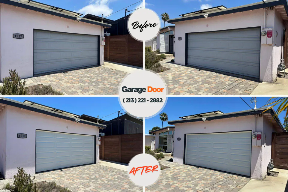 Before and after: garage door repair Stafford Springs, CT